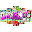 5 stykke lærredstryk Abstrakt graffitimusik