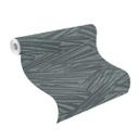 Stribet tapet, non-woven tapet Sky Lounge metallic grøn 10.00x1.06 m