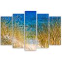 5 stykke lærredsprint, Beach Lake Grass Nature