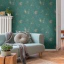Papel pintado verde oro efecto metalizado papel pintado no tejido verde oscuro para salón, cocina