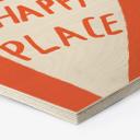 Sekskantet billede af træ This is my happy place with heart - Fritsch