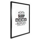 Póster Eat sleep game repeat - Efecto Glitch