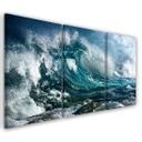 3 stykke lærredstryk, Sea Ocean Waves