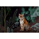 Eksotisk jungle tapetmaleri - majestætisk tiger i skov