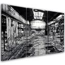 3 stykke lærredstryk Old Factory sort og hvid