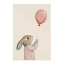 Tekstil plakat sød kanin med ballon - Treechild