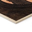 Cuadro de madera mujer con vestido negro a rayas - Müller