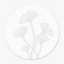 Akrylbillede, vinduesbillede til ophængning af Gingko-træblade - Rund