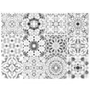 Azulejos Adhesivos con motivos marroquíes en blanco y negro - lote de 12