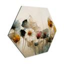 Hexagon Dibond Buket af tørrede blomster - Treechild
