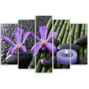 5 stykke lærred print bambus Zen blomst lys