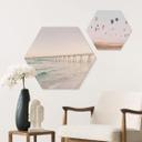 Hexagon Dibond Mole over havet - Sisi & Seb