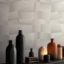 Ikke-vævet tapet Damian Refined Dimensions 3D geometrisk hvid grå - tapet metallic moderne