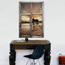 3D Wallsticker vindue shabby - Til den anden side
