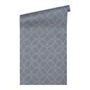 Blågråt blankt tapet - geometrisk non-woven tapet