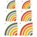 Wallsticker retro kvartcirkel | regnbuefarver