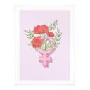 Póster Signo de Venus con flores