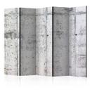 Paravent, Raumteiler freistehend, Trennwand - Concrete Wall II, 5-teilig - akustisch, doppelseitig b