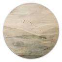 Houten Wanddecoratie Mistig berglandschap aquarel - Ms Tiff - Rond
