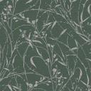 Papier peint intissé Fée Wild Free vert gris métallisé - herbes fleurs sauvages salon chambre à couc