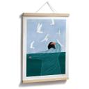 Plakat kvinde med måger ved havet - Müller