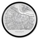 Póster Mapa de la ciudad de Amsterdam - Redondo