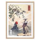 Póster Samurai con espada frente a la salida del sol - Roze