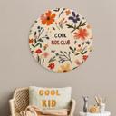 Billede af træ Cool Kids Club Farverige blomster - Treechild - Rund