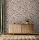 Tapet, non-woven blomstertapet Flora beige, brun