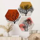 Hexagon Dibond Kubistika - Warm Sunset (3-delt)