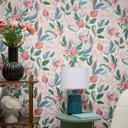 COSMOPOLITAN blomsterdesign tapet hvid grøn pink botanisk Ikke-vævet tapet blomster
