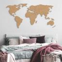Decoración en madera 3D mapa del mundo - MDF naturaleza