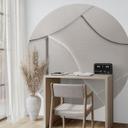 Fototapet Abstrakte strukturer i blød beige - Böhmer - Rund - vliesetapet/selvklæbende non-woven tap