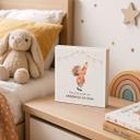 Holzbild zum Hinstellen - Kind mit Stern und Mutmachspruch 'Man ist nie zu klein'