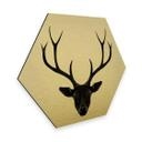 Hexagone - Tableau sur alu-Dibond-Effet doré - Ireland - Cerf noir