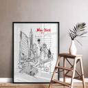 Poster Love your City - New York Freiheitsstatue Schwarz-Weiß
