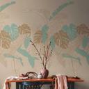 Tapet palmeblade beige grøn - natur blomstret tapet - vægbeklædning palmer