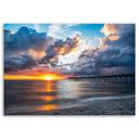 Canvasbillede, Mole ved solnedgang