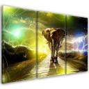 3-delt lærredstryk Elephant Animal Storm Road