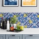 Azulejos Adhesivos Siciliana en azul con limones - lote de 12