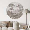 Wanddecoratie Landschap met tuinlandschap in beige - Ms Tiff - Alu-Dibond Rond
