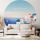 Santorini huser Fototapet - Rivers - Round - vliesetapet/selvklæbende non-woven tapet