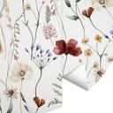 Tapet cirkel Farverige vilde blomster - UN Designs - vliesetapet/selvklæbende non-woven tapet