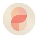 Póster Formas geométricas en naranja-rosa - 1X Estudio - Redondo