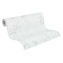 Papel pintado menta blanca enredadera floral - Papel pintado no tejido con un delicado motivo de hojas 