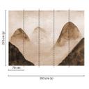 Non-woven tapet Designwalls i beige og sort non-woven tapet Misty Rocks fugle natur