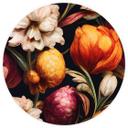 Tapet cirkel Blomsterbægre i okker og rosa - Treechild - vliesetapet/selvklæbende non-woven tapet