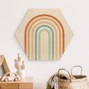 Sekskantet træ Boho Rainbow