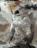 Fototapete in Tänzerin Ballerina grau, braun, schwarz Grafisch
