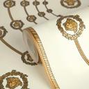 Versace ikke-vævet tapet I Love Baroque Medusa Circles White Gold luksuriøst